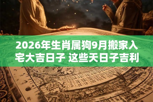 2026年生肖属狗9月搬家入宅大吉日子 这些天日子吉利 2026年生肖属狗9月搬家入宅大吉日子 这些天日子吉利