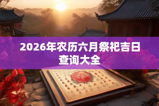 2026年农历六月祭祀吉日查询大全 2026年农历六月祭祀吉日查询大全