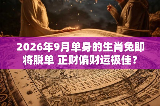 2026年9月单身的生肖兔即将脱单 正财偏财运极佳？