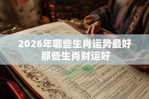 2026年哪些生肖运势最好 那些生肖财运好 2026年哪些生肖运势最好 那些生肖财运好