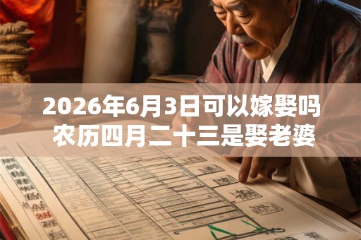 2026年6月3日可以嫁娶吗 农历四月二十三是娶老婆好日子吗