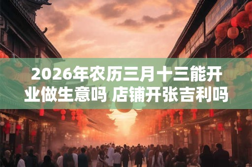 2026年农历三月十三能开业做生意吗 店铺开张吉利吗 2026年农历三月十三能开业做生意吗 店铺开张吉利吗