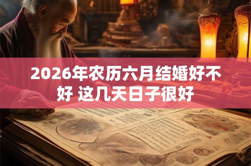 2026年农历六月结婚好不好 这几天日子很好 2026年农历六月结婚好不好 这几天日子很好