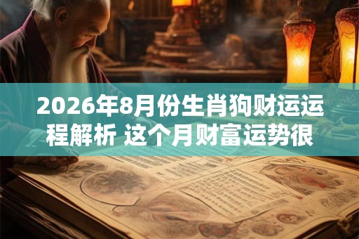 2026年8月份生肖狗财运运程解析 这个月财富运势很一般 2026年8月份生肖狗财运运程解析 这个月财富运势很一般