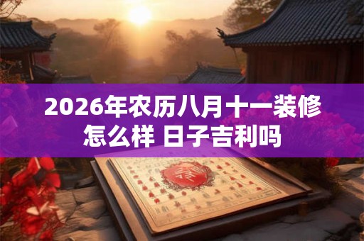 2026年农历八月十一装修怎么样 日子吉利吗 2026年农历八月十一装修怎么样 日子吉利吗