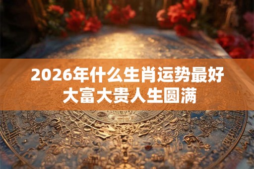 2026年什么生肖运势最好 大富大贵人生圆满 2026年什么生肖运势最好 大富大贵人生圆满