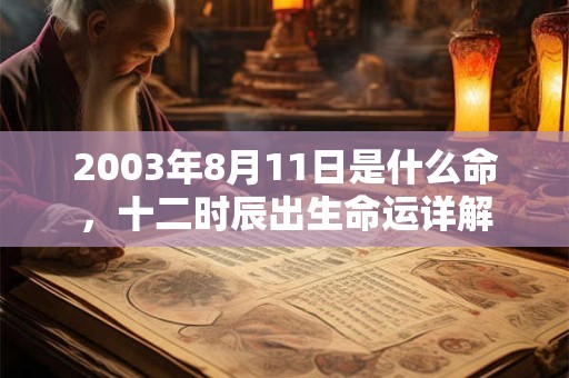 2003年8月11日是什么命，十二时辰出生命运详解