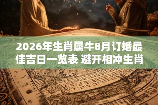 2026年生肖属牛8月订婚最佳吉日一览表 避开相冲生肖
