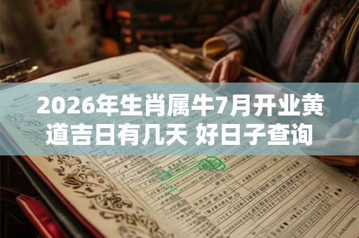 2026年生肖属牛7月开业黄道吉日有几天 好日子查询 2026年生肖属牛7月开业黄道吉日有几天 好日子查询