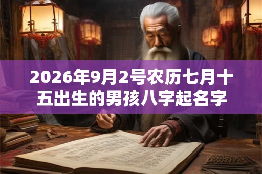2026年9月2号农历七月十五出生的男孩八字起名字 2026年9月2号农历七月十五出生的男孩八字起名字