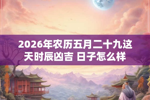2026年农历五月二十九这天时辰凶吉 日子怎么样 2026年农历五月二十九这天时辰凶吉 日子怎么样