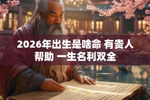2026年出生是啥命 有贵人帮助 一生名利双全