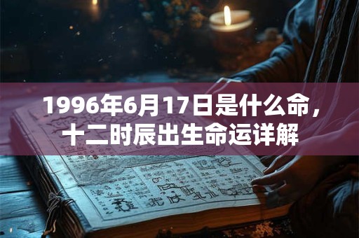 1996年6月17日是什么命，十二时辰出生命运详解