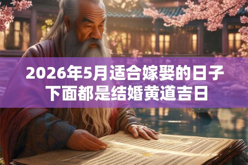 2026年5月适合嫁娶的日子 下面都是结婚黄道吉日