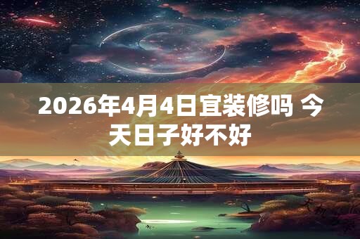 2026年4月4日宜装修吗 今天日子好不好 2026年4月4日宜装修吗 今天日子好不好