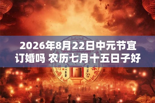 2026年8月22日中元节宜订婚吗 农历七月十五日子好不好