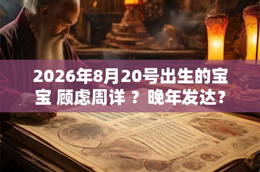 2026年8月20号出生的宝宝 顾虑周详 ?晚年发达? 2026年8月20号出生的宝宝 顾虑周详 ?晚年发达?