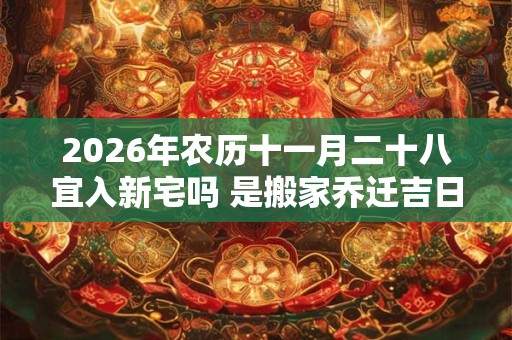 2026年农历十一月二十八宜入新宅吗 是搬家乔迁吉日吗 2026年农历十一月二十八宜入新宅吗 是搬家乔迁吉日吗