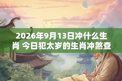 2026年9月13日冲什么生肖 今日犯太岁的生肖冲煞查询: 2026年9月13日冲什么生肖 今日犯太岁的生肖冲煞查询: