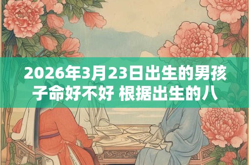 2026年3月23日出生的男孩子命好不好 根据出生的八字取名字 2026年3月23日出生的男孩子命好不好 根据出生的八字取名字