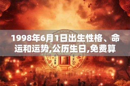 1998年6月1日出生性格、命运和运势,公历生日,免费算命