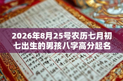 2026年8月25号农历七月初七出生的男孩八字高分起名字 2026年8月25号农历七月初七出生的男孩八字高分起名字