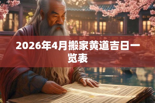 2026年4月搬家黄道吉日一览表 2026年4月搬家黄道吉日一览表