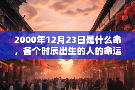 2000年12月23日是什么命，各个时辰出生的人的命运