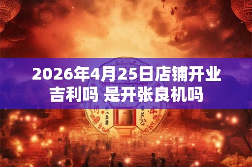 2026年4月25日店铺开业吉利吗 是开张良机吗