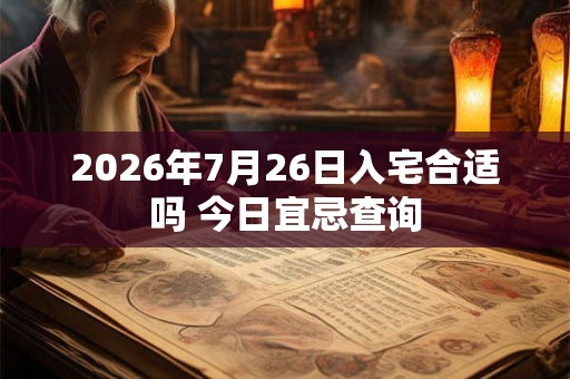 2026年7月26日入宅合适吗 今日宜忌查询
