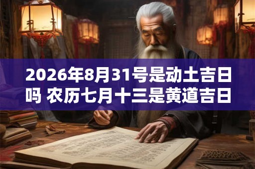 2026年8月31号是动土吉日吗 农历七月十三是黄道吉日吗