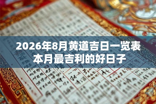 2026年8月黄道吉日一览表 本月最吉利的好日子