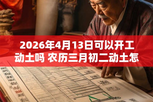 2026年4月13日可以开工动土吗 农历三月初二动土怎么样 2026年4月13日可以开工动土吗 农历三月初二动土怎么样