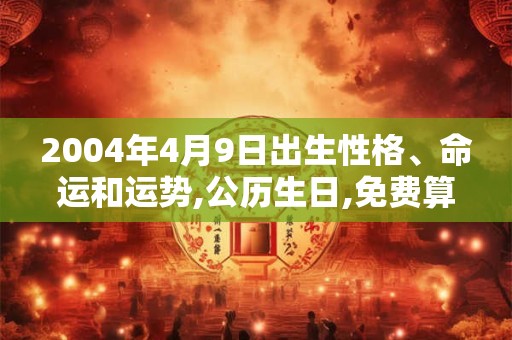 2004年4月9日出生性格、命运和运势,公历生日,免费算命