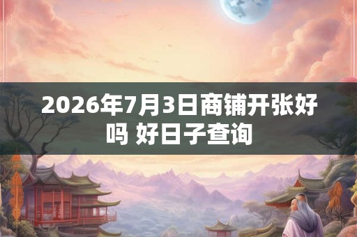 2026年7月3日商铺开张好吗 好日子查询