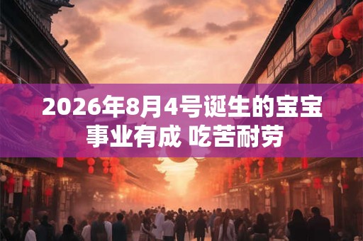 2026年8月4号诞生的宝宝 事业有成 吃苦耐劳