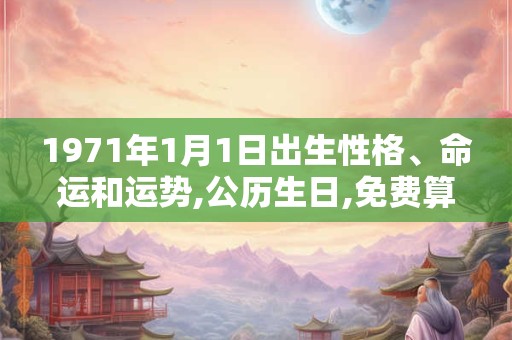1971年1月1日出生性格、命运和运势,公历生日,免费算命 1971年1月1日出生性格、命运和运势,公历生日,免费算命