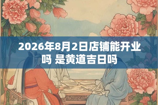 2026年8月2日店铺能开业吗 是黄道吉日吗