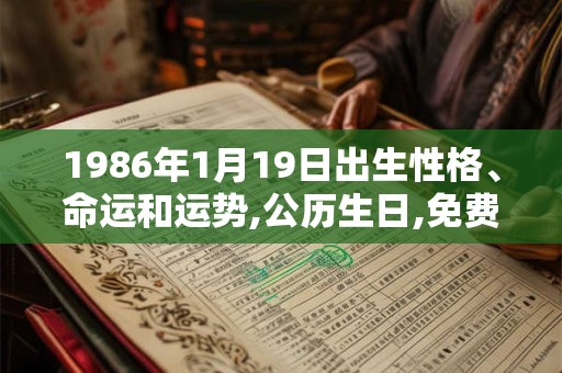 1986年1月19日出生性格、命运和运势,公历生日,免费算命 1986年1月19日出生性格、命运和运势,公历生日,免费算命