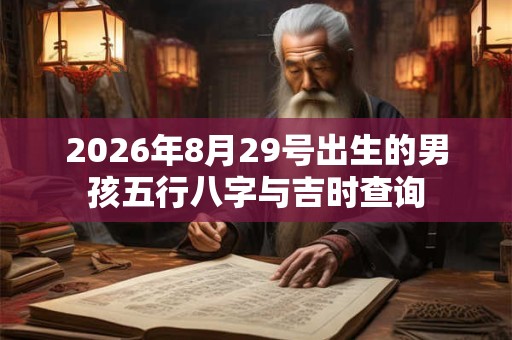 2026年8月29号出生的男孩五行八字与吉时查询