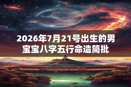 2026年7月21号出生的男宝宝八字五行命造简批 2026年7月21号出生的男宝宝八字五行命造简批