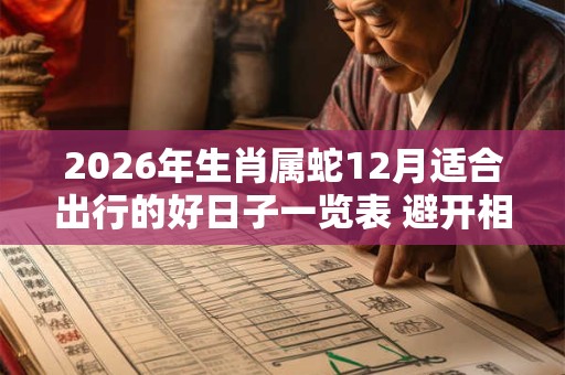 2026年生肖属蛇12月适合出行的好日子一览表 避开相冲生肖 2026年生肖属蛇12月适合出行的好日子一览表 避开相冲生肖