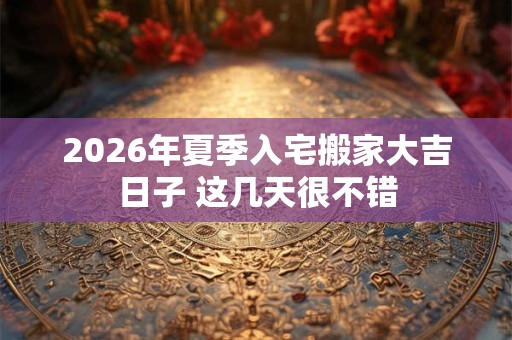 2026年夏季入宅搬家大吉日子 这几天很不错 2026年夏季入宅搬家大吉日子 这几天很不错