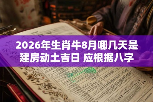 2026年生肖牛8月哪几天是建房动土吉日 应根据八字查询 2026年生肖牛8月哪几天是建房动土吉日 应根据八字查询