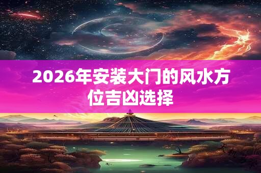 2026年安装大门的风水方位吉凶选择