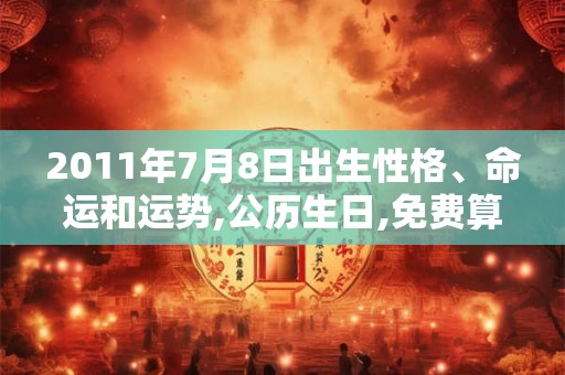 2011年7月8日出生性格、命运和运势,公历生日,免费算命 2011年7月8日出生性格、命运和运势,公历生日,免费算命