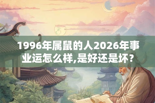 1996年属鼠的人2026年事业运怎么样,是好还是坏? 1996年属鼠的人2026年事业运怎么样,是好还是坏?
