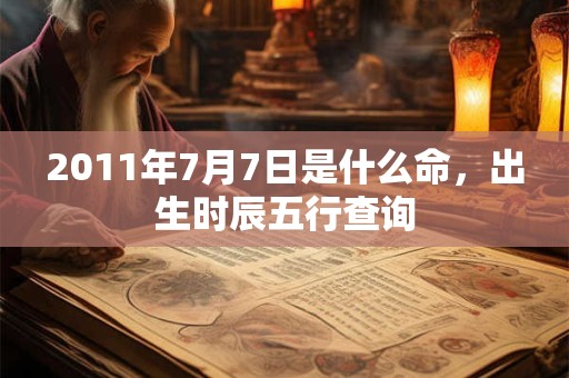 2011年7月7日是什么命，出生时辰五行查询
