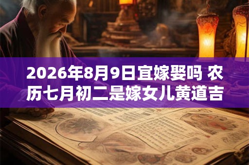 2026年8月9日宜嫁娶吗 农历七月初二是嫁女儿黄道吉日吗