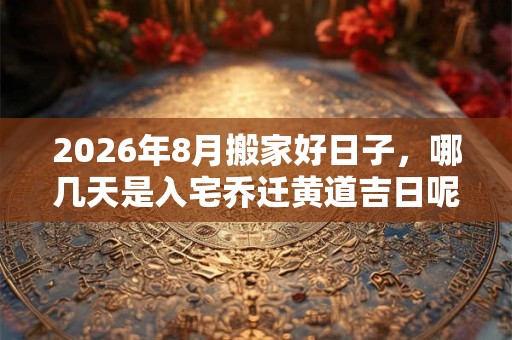 2026年8月搬家好日子,哪几天是入宅乔迁黄道吉日呢 2026年8月搬家好日子,哪几天是入宅乔迁黄道吉日呢